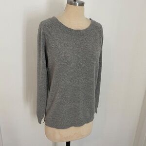 Harrods 100% Cashmere Gray Sweater Womens Medium, Made in Scotland, Quiet Luxury